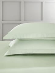 Bianca Set of 2 Green 400 Thread Count 100% Cotton Sateen Oxford Pillowcases - Image 1 of 4