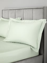 Bianca Set of 2 Green 400 Thread Count 100% Cotton Sateen Oxford Pillowcases - Image 2 of 4