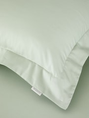 Bianca Set of 2 Green 400 Thread Count 100% Cotton Sateen Oxford Pillowcases - Image 3 of 4