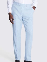 MOSS Light Blue Slim Fit Donegal Trousers - Image 1 of 3