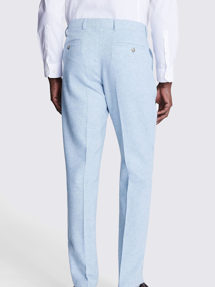 MOSS Light Blue Slim Fit Donegal Trousers - Image 2 of 3