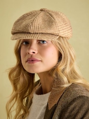 Joules Harrogate Brown/Cream Baker Boy Hat - Image 1 of 8