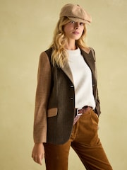 Joules Harrogate Brown/Cream Baker Boy Hat - Image 3 of 8