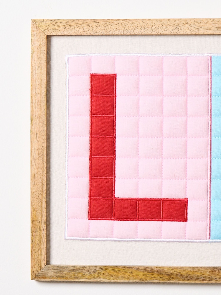 Oliver Bonas Multi Love Patchwork Framed Wall Art - Image 2 of 4 Oliver Bonas Multi Love Patchwork Framed Wall Art - Image 2 of 4