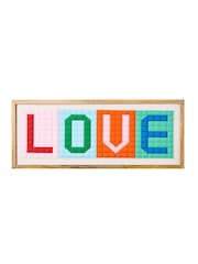 Oliver Bonas Multi Love Patchwork Framed Wall Art - Image 4 of 4