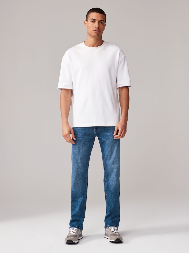 Modra srednje dolga - Vintage Wash denim kavbojke - Slika 1 iz 10