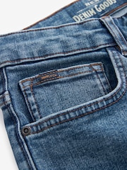 Modra srednje dolga - Vintage Wash denim kavbojke - Slika 8 iz 10