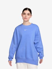Nike Mid Blue Oversized Mini Swoosh Sweatshirt - Image 1 of 3