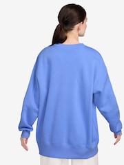 Nike Mid Blue Oversized Mini Swoosh Sweatshirt - Image 2 of 3