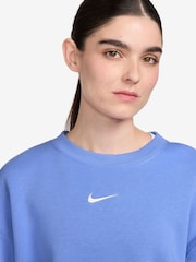 Nike Mid Blue Oversized Mini Swoosh Sweatshirt - Image 3 of 3