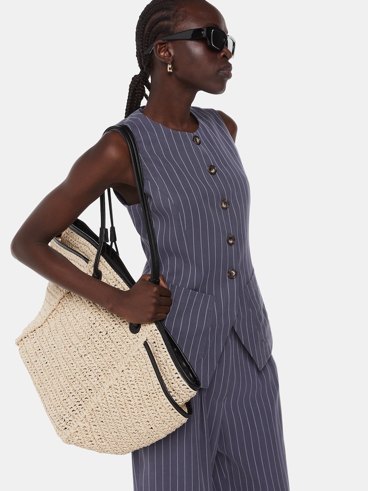Whistles Blue Lottie Pinstripe Waistcoat - Image 1 of 6