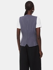 Whistles Blue Lottie Pinstripe Waistcoat - Image 2 of 6