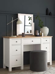 Chalk Malvern Paint Effect 7 Drawer Console Dressing Table - Image 1 of 7