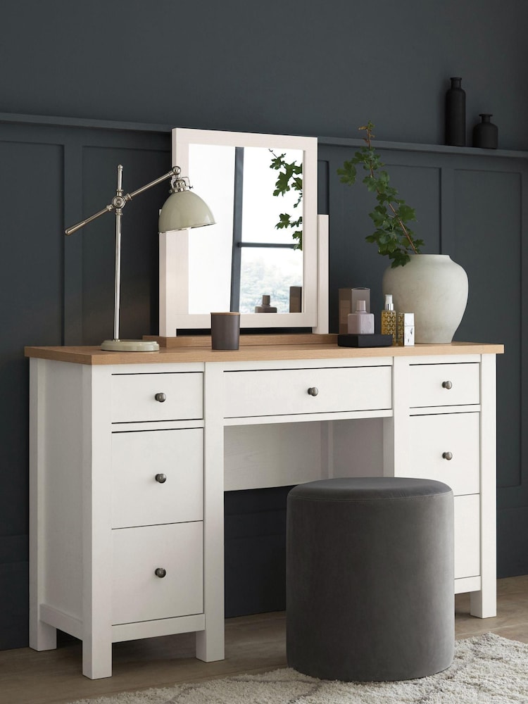 Chalk Malvern Paint Effect 7 Drawer Console Dressing Table - Image 1 of 7