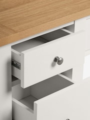 Chalk Malvern Paint Effect 7 Drawer Console Dressing Table - Image 3 of 7