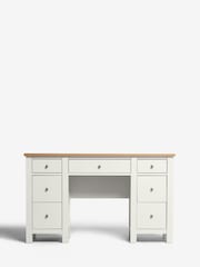 Chalk Malvern Paint Effect 7 Drawer Console Dressing Table - Image 4 of 7
