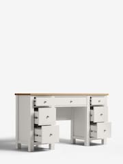 Chalk Malvern Paint Effect 7 Drawer Console Dressing Table - Image 6 of 7