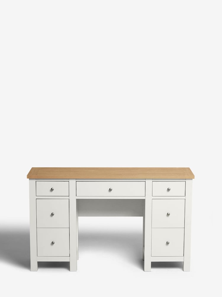 Chalk Malvern Paint Effect 7 Drawer Console Dressing Table - Image 7 of 7