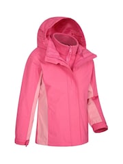 Mountain Warehouse Pink Lightning 3-in-1 Kids Waterproof Jacket - Image 2 of 4