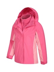 Mountain Warehouse Pink Lightning 3-in-1 Kids Waterproof Jacket - Image 3 of 4