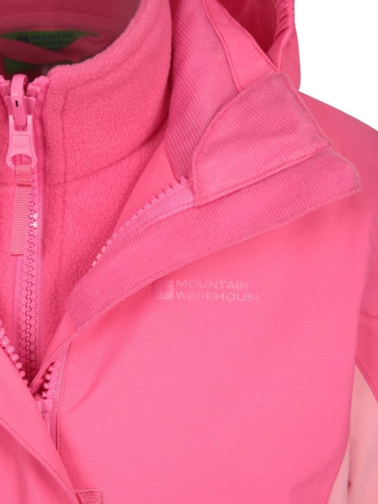 Mountain Warehouse Pink Lightning 3-in-1 Kids Waterproof Jacket - Image 4 of 4