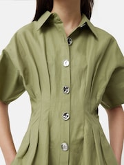 Jigsaw Cotton Stitched Pleat Dress - Image 2 of 5