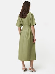 Jigsaw Cotton Stitched Pleat Dress - Image 4 of 5