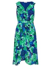 Зеленый - Yours Curve Curve Floral Ruffle Wrap Dress - Изображение 5 из 5