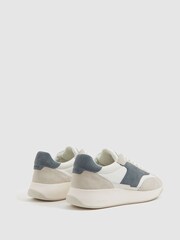 Reiss Afb/Stone Emmett Leather Suede Running Trainers - Image 3 of 5