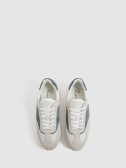 Reiss Afb/Stone Emmett Leather Suede Running Trainers - Image 4 of 5
