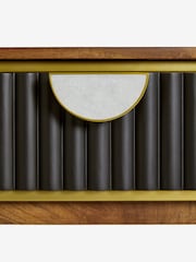 Clarke & Clarke Ribbed Black Mango Wood Calisto Console Table - Image 10 of 10