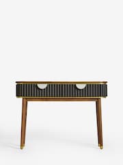 Clarke & Clarke Ribbed Black Mango Wood Calisto Console Table - Image 6 of 10