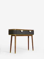 Clarke & Clarke Ribbed Black Mango Wood Calisto Console Table - Image 7 of 10