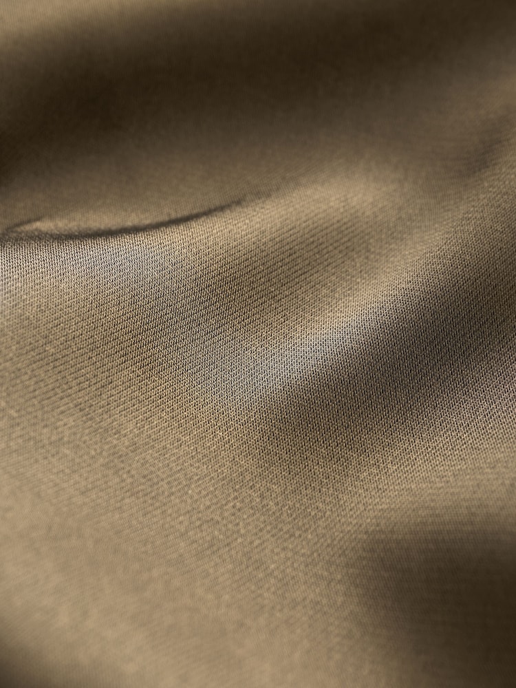Khaki Green Satin Relaxed Ruched Sleeve Blazer - Image 7 of 7 Khaki Green Satin Relaxed Ruched Sleeve Blazer - Image 7 of 7