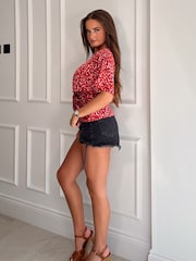 Girl In Mind Red Vera Twist Detail Top - Image 3 of 4