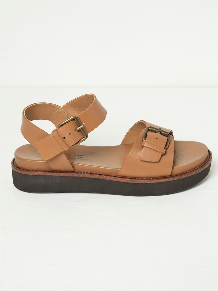 FatFace Ambie Natural Flatform Buckle Sandals - Image 1 of 3