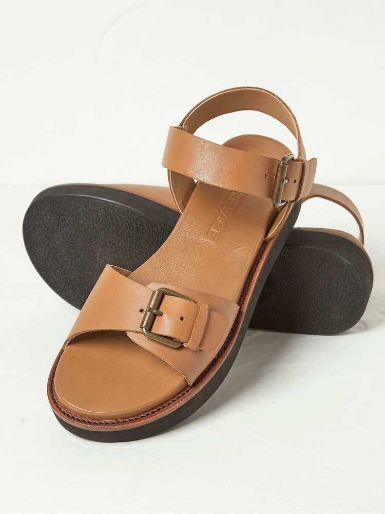 FatFace Ambie Natural Flatform Buckle Sandals - Image 2 of 3