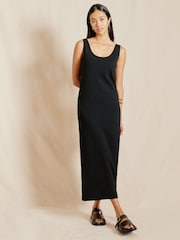 Albaray Black Jersey Rib Maxi Vest Dress - Image 1 of 4