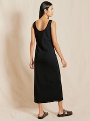 Albaray Black Jersey Rib Maxi Vest Dress - Image 2 of 4