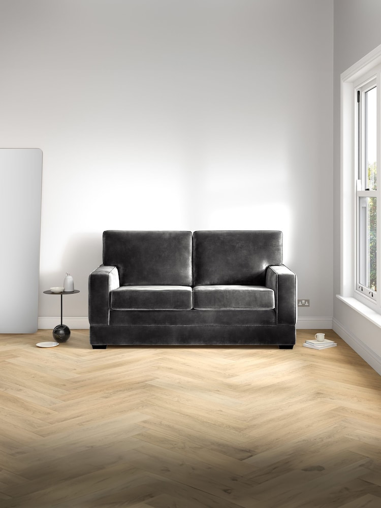 Jay-Be Luxe Velvet Steel Grey Urban 2 Seater Sofa Bed - Image 1 of 6