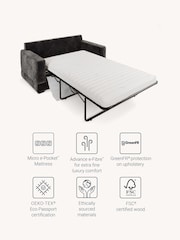Jay-Be Luxe Velvet Steel Grey Urban 2 Seater Sofa Bed - Image 3 of 6