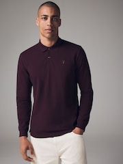 Fig Purple Long Sleeve Pique Polo Shirt - Image 1 of 7