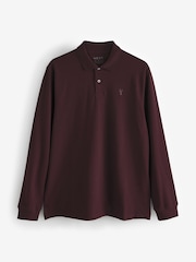 Fig Purple Long Sleeve Pique Polo Shirt - Image 5 of 7