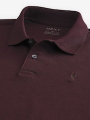 Fig Purple Long Sleeve Pique Polo Shirt - Image 6 of 7