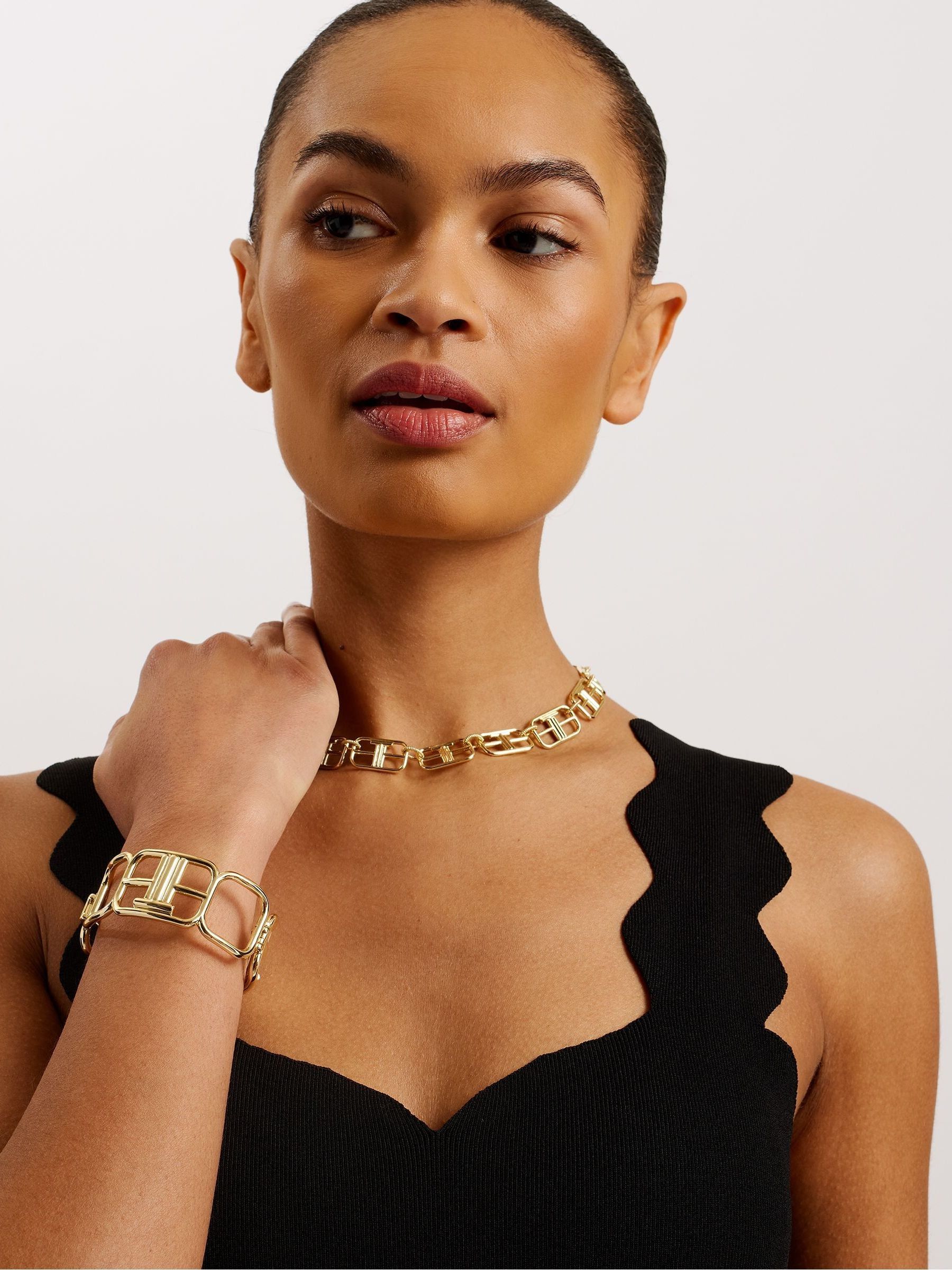 Ted baker black scallop dress cheap