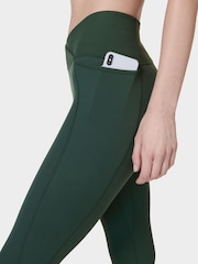Sweaty Betty Trek Green Super Soft Ultra-Lite 7/8 Wrap Yoga Leggings - Image 5 of 7