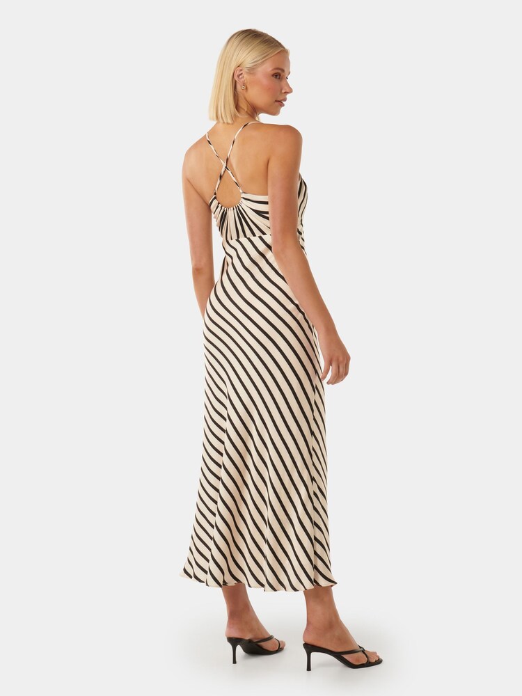 Forever New Nude Abby Satin Striped Midi Dress - Image 4 of 4 Forever New Nude Abby Satin Striped Midi Dress - Image 4 of 4