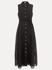 Phase Eight Black Phase Eight Pink Carey Sleeveless Check Midi Dress - Image 6 of 6