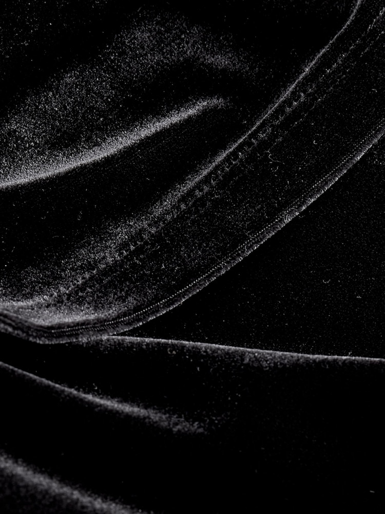 Black Bardot Velvet Midi Dress - Image 7 of 7