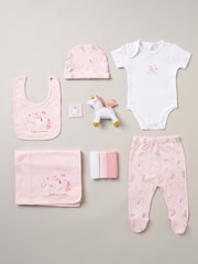 Rock-A-Bye Baby Boutique Pink 100% Cotton Print Gift Set 10 Piece - Image 1 of 6
